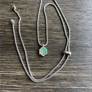 Kendra Scott Teo Dichroic Glass Silver Necklace